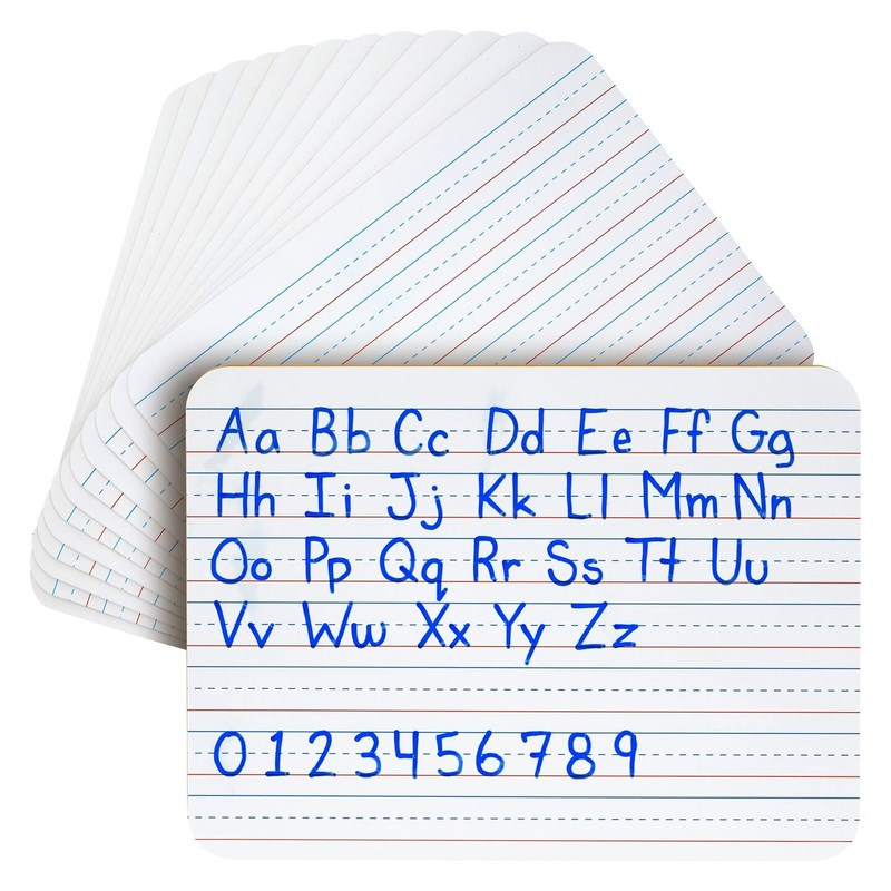 12 Pack Double Sided Dry Erase Boards with Lines, Small Classroom Whiteboards for Students, Homeschool and Writing Practice, Reusable Personal Lapboards for Kids, School Supplies (9×12 in)