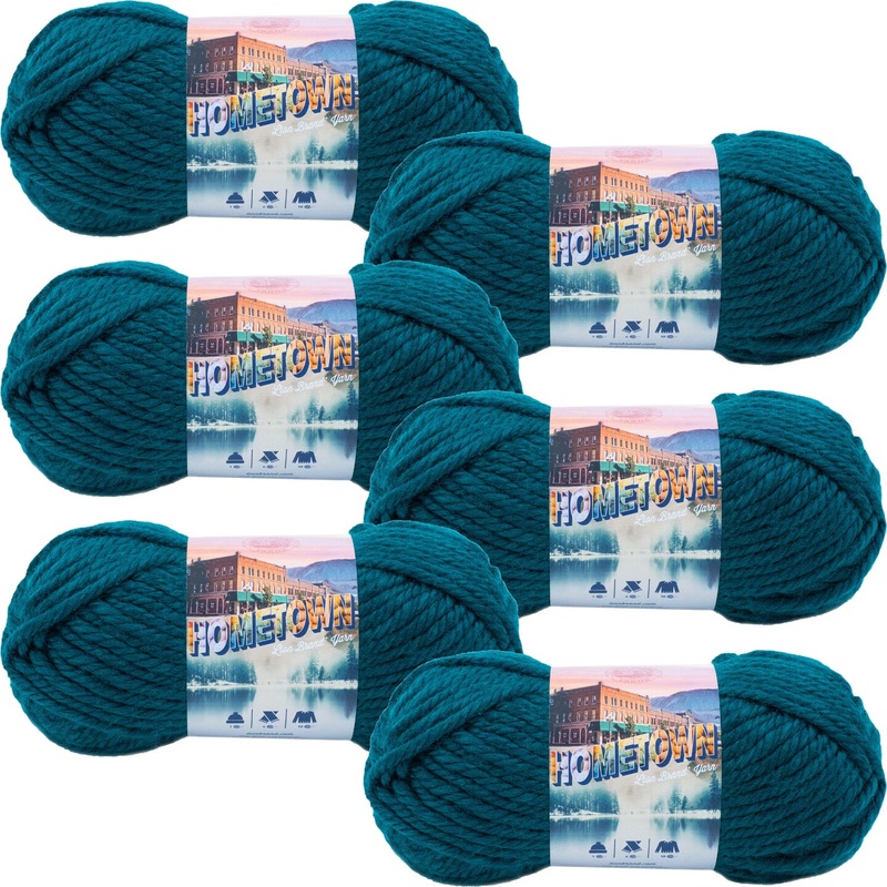 (6 Pack) Lion Brand Yarn Hometown Yarn, Montpelier Peacock