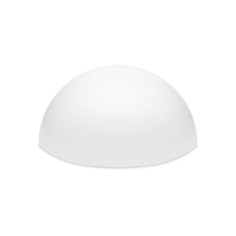 White Half Sphere Foam Ball for DIY Crafts, Large Hollow Dome for Art Supplies (11.4 x 6 In)