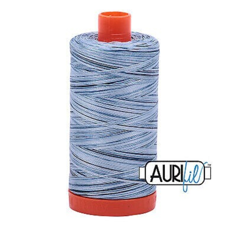 Aurifil 4669 Variegated 50W 1422 yd Dk/Med Blue Mako Cotton Thread