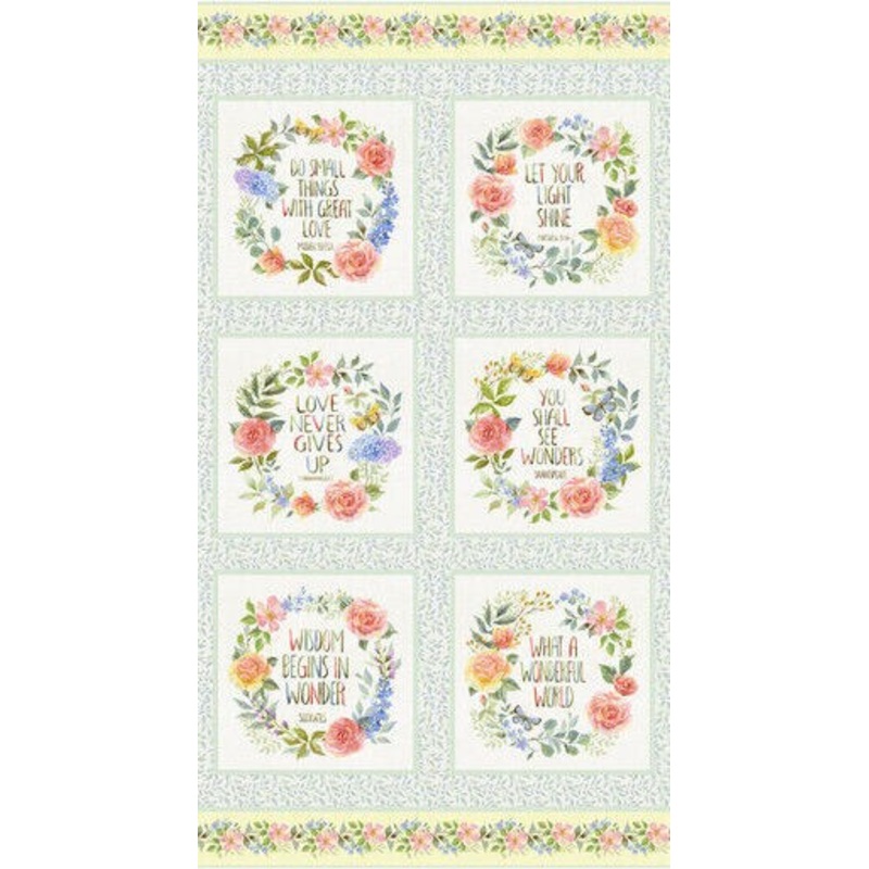Inspirational Blocks Garden Inspirations Cotton Fabric by Henry Glass Fabrics