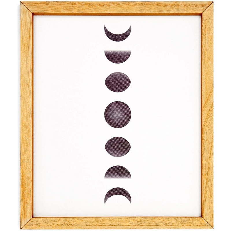 Moon Phases Wall Dcor, Modern Framed Art (10 x 11.8 Inches)