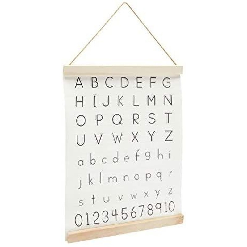 Nursery Wall Decor, Hanging Alphabet Letters and Number Art (13 x 17 In)
