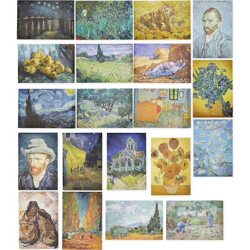 Vincent Van Gogh Art Posters for Wall Decor, Office, Dorm (13×19 In, 20 Pack)