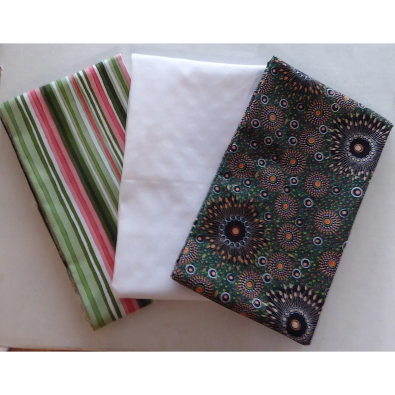 Aboriginal White and Stripes New Half Yard Plus Bundle