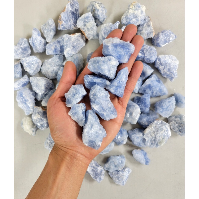 Blue Calcite Rough Stones Bulk