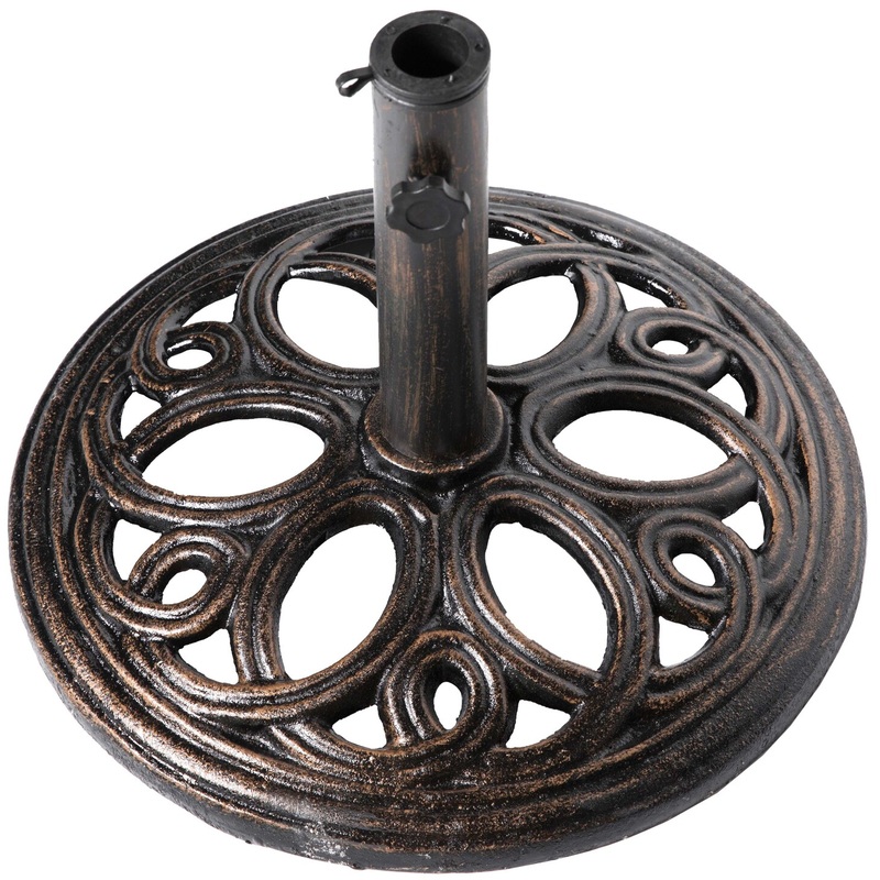 Decorative Cast Iron Patio Umbrella Base, 24 lbs Round