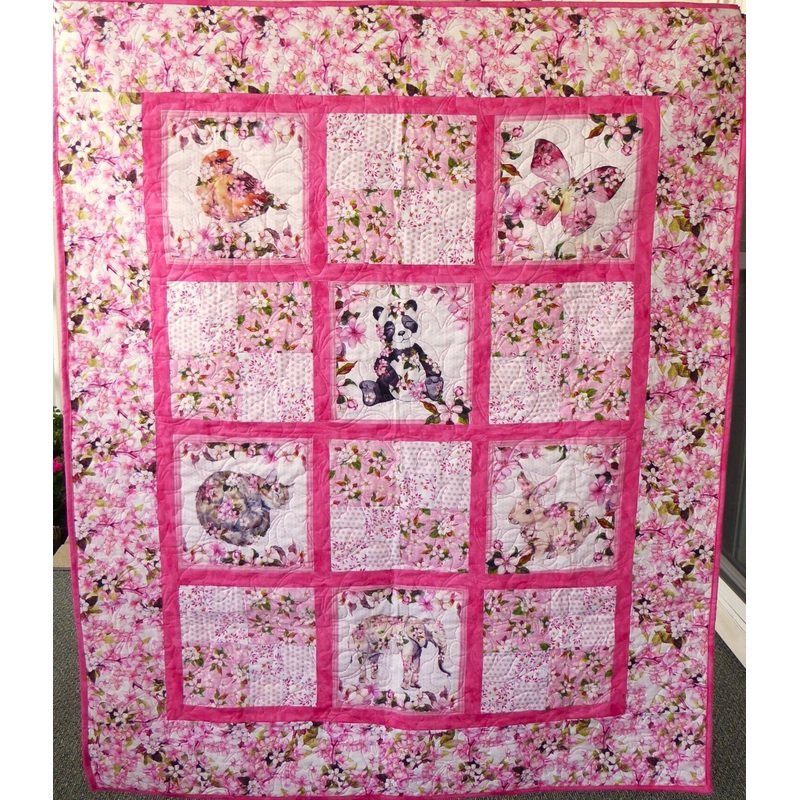 Floral Animals Kit 46 x 56 Cute Animals Cotton Fabric by In the Beginning