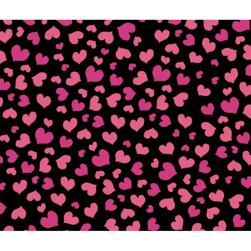 Mini Hearts Black with Pink Hearts Cotton Fabric by Loralie Designs