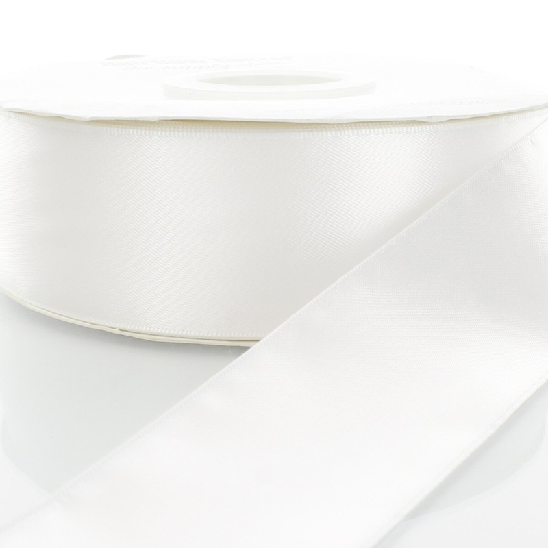 4″ Double Faced Satin Ribbon 029 White 3yd