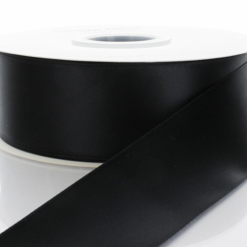 4″ Double Faced Satin Ribbon 030 Black 3yd