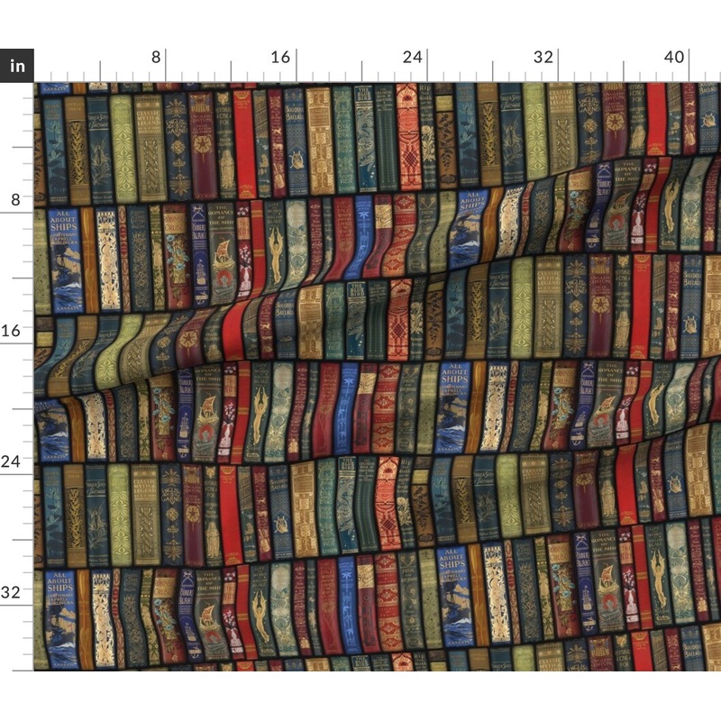 Petal Signature Cotton by the Yard or Fat Quarter Books Library Photographic Hygge Book Custom Printed Fabric by Spoonflower