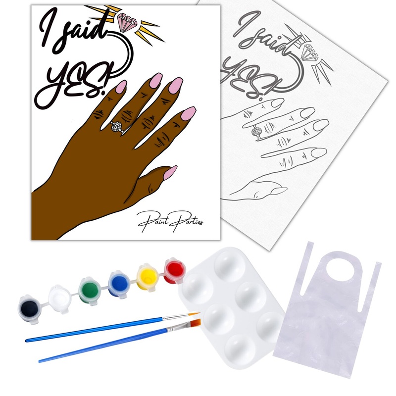 “The Proposal” DIY Canvas Art Kit for Adults Beginner, Acrylic Paint, Size 11×14 inch