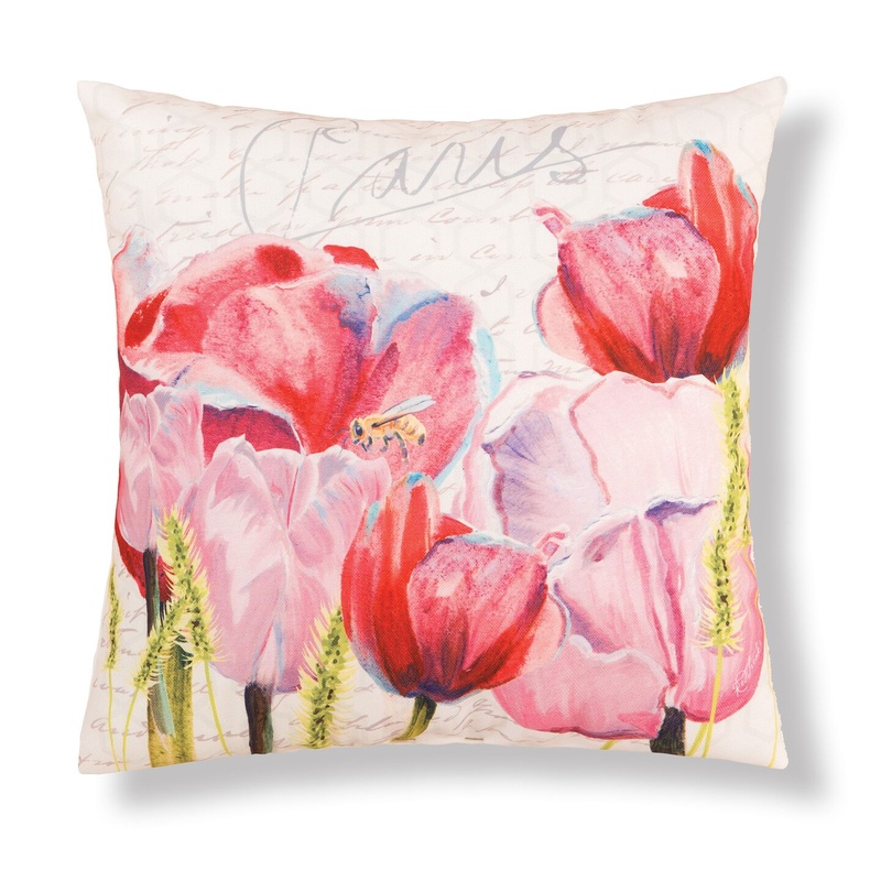 18″ x 18″ Tulips Indoor/Outdoor Throw Pillow
