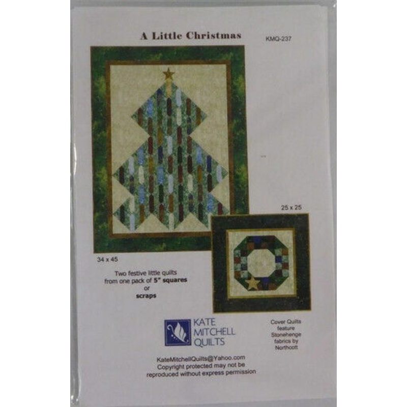 A Little Christmas Pattern Two Festive Little Quilts from pack of 5 in Squares