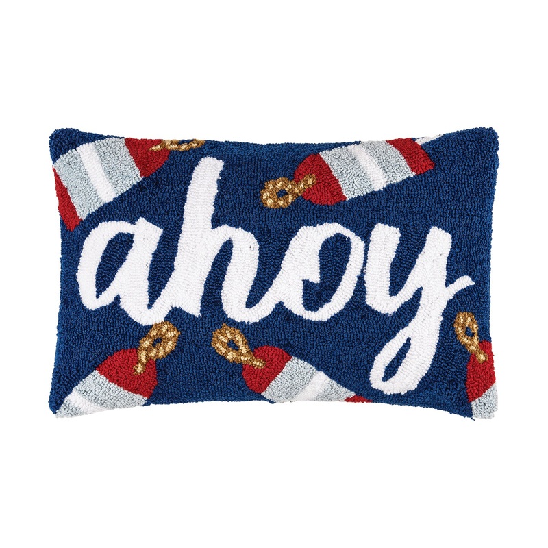 Ahoy Hooked Throw Pillow