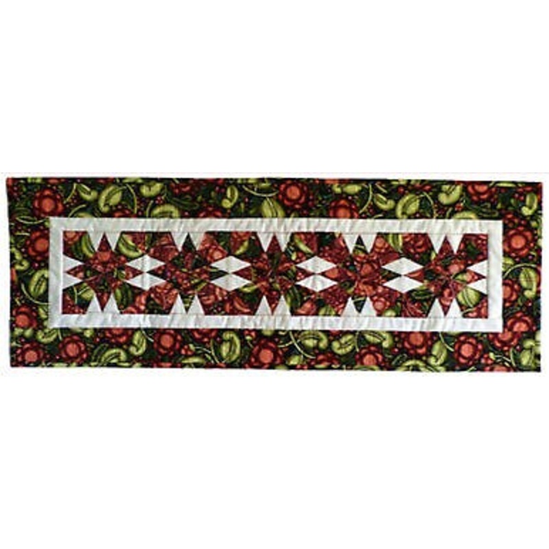 Christmas Kaleidoscope Table Runner, A paper pieced pattern 13″x37