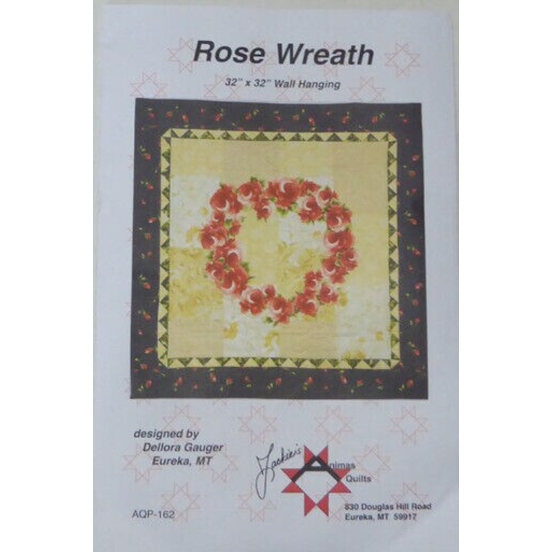 Wall Hanging Kit Rose Wreath 32×32 Pattern Fabric Top Binding Animas Quilts