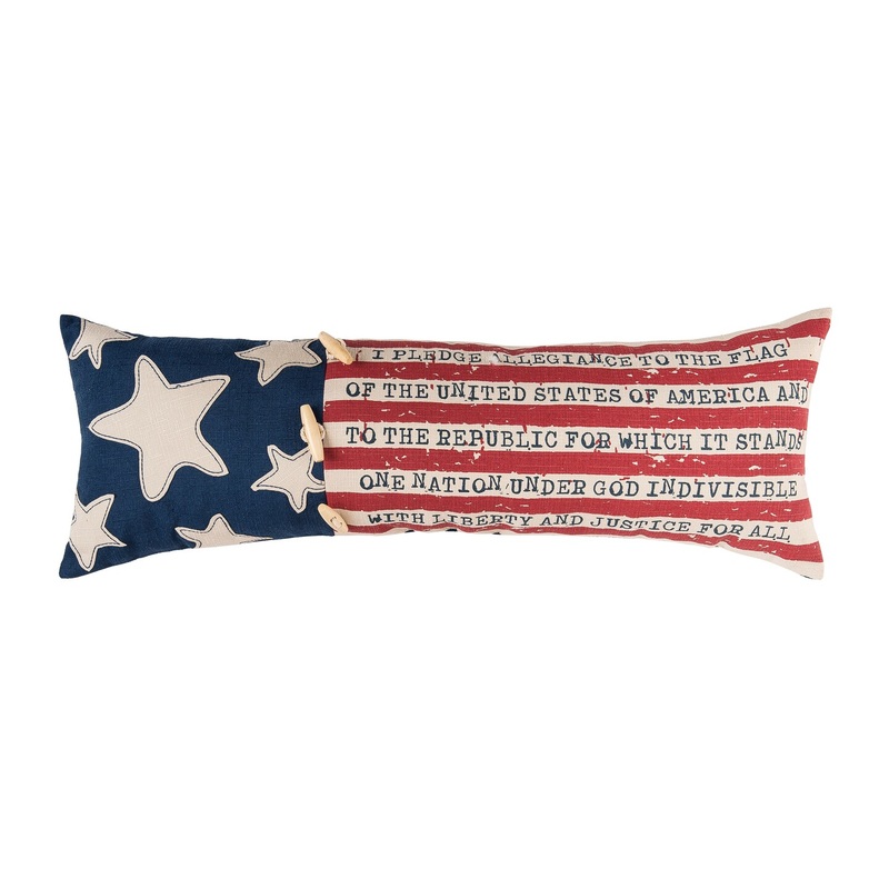 10″ x 28″ Patriotic “I Pledge Allegiance to the Flag” Embroidered Accent Throw Pillow