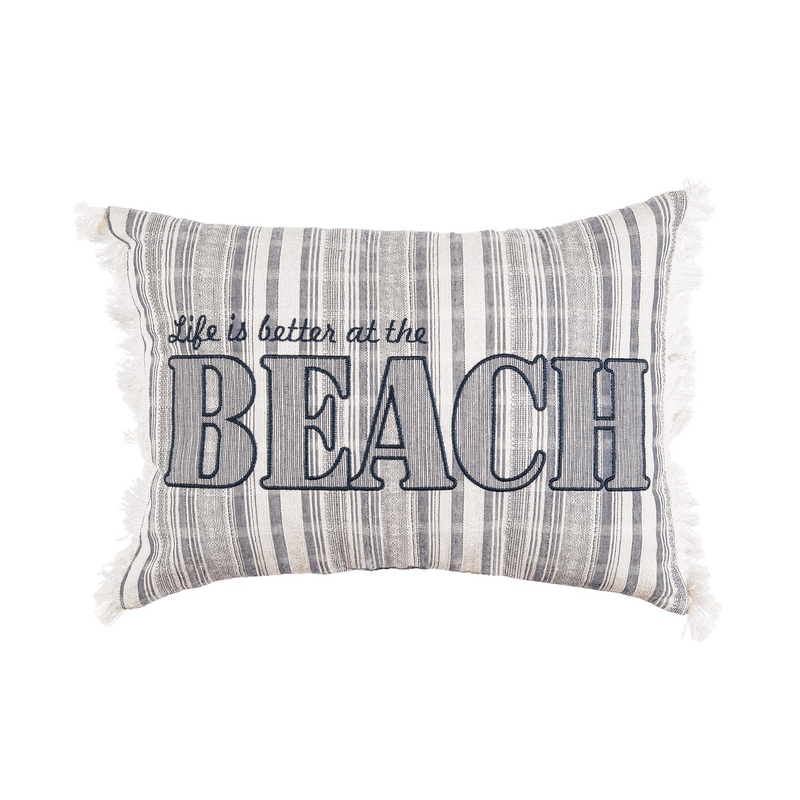 13″ x 18″ Beach Embroidered Throw Pillow