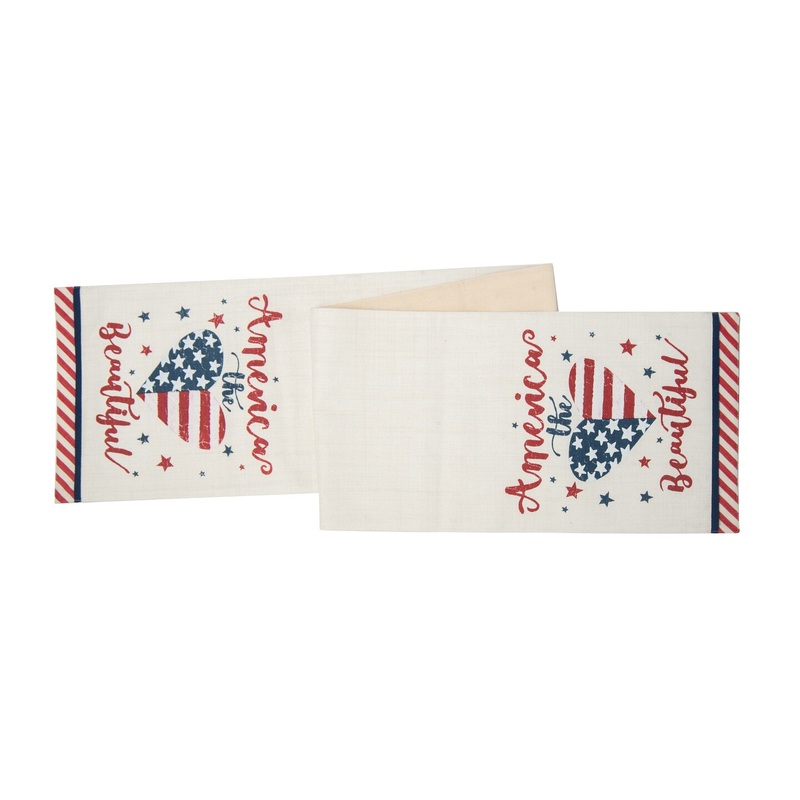 13″ x 72″ America The Beautiful 4th of July Patriotic Table Runner