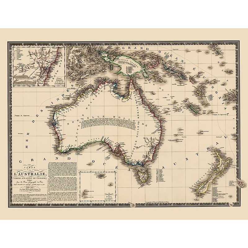 Oceania Australia New Zealand New Guinea Poster Print by Brue Brue # ITAU0004