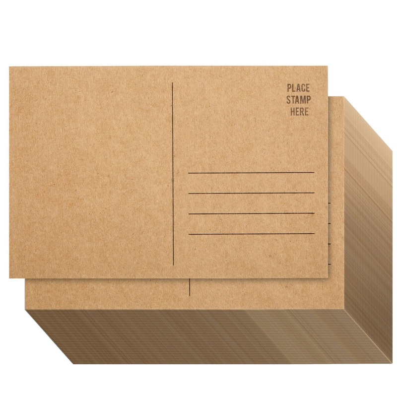 100 Pack Bulk Kraft Paper Blank Postcards for Mailing, Wedding, DIY Arts and Crafts, 350gsm (4 x 6 In)