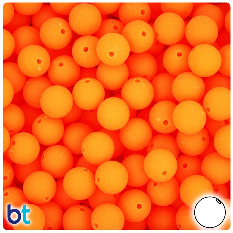 BeadTin Tangelo Matte 10mm Round Plastic Craft Beads (150pcs)