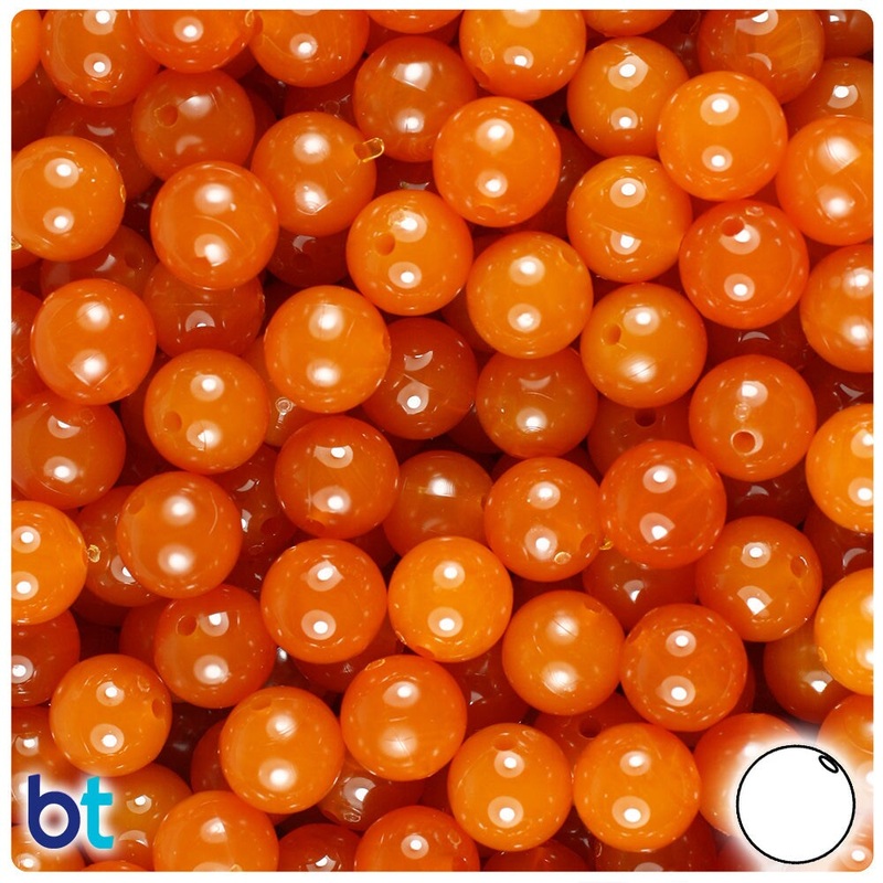 BeadTin Tiger Coral Transparent 10mm Round Plastic Craft Beads (150pcs)