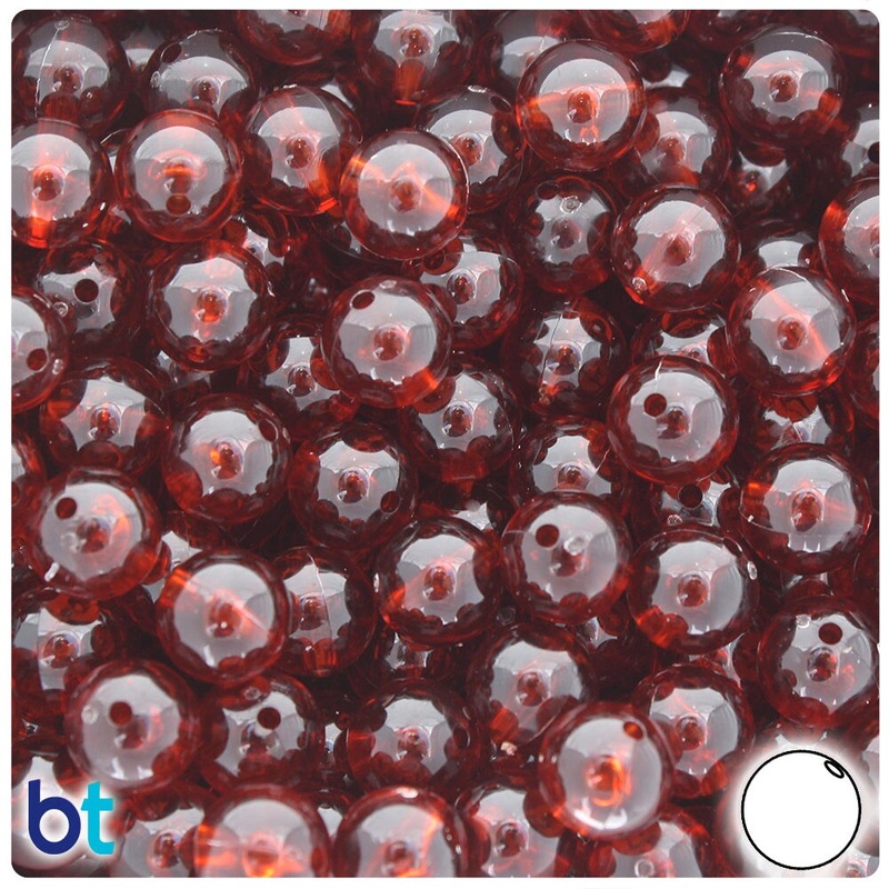 BeadTin Tortoise Transparent 10mm Round Plastic Craft Beads (150pcs)