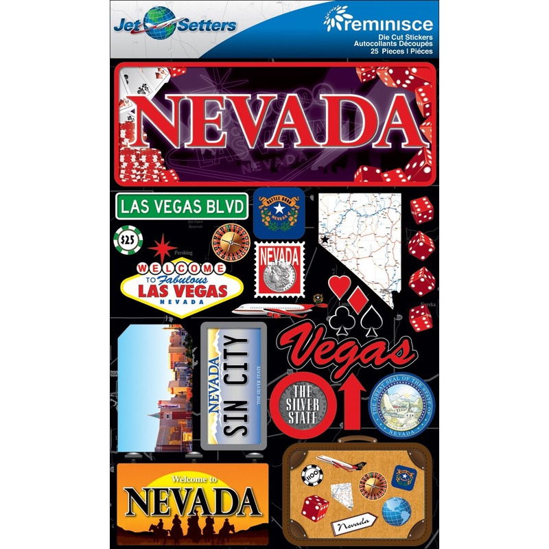 Reminisce Jet Setters State Dimensional Stickers 4.5″X7.5″