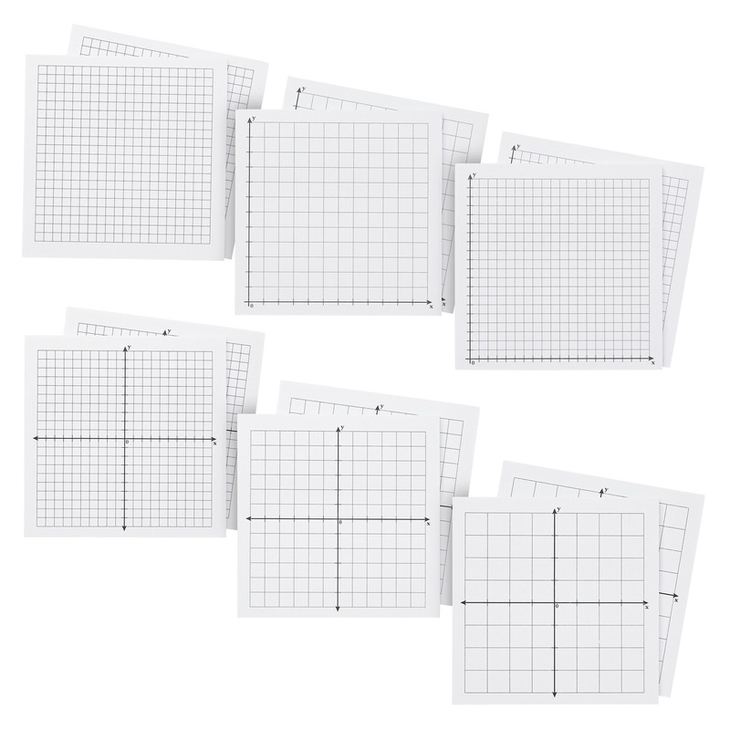 10 Pack Mini Graph Paper Sticky Notes in 6 Designs, 25 Sheets per Pad (3×3 In)