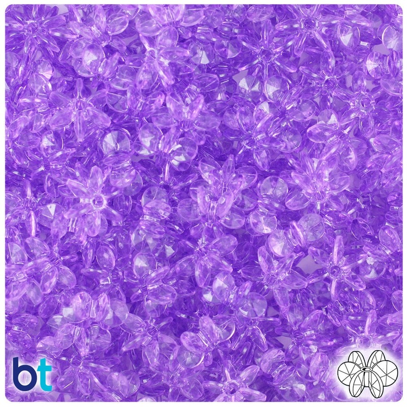 BeadTin Amethyst Transparent 10mm SunBurst Plastic Craft Beads (450pcs)