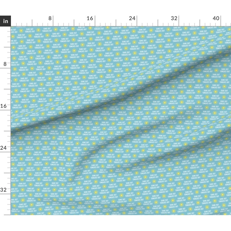Petal Signature Cotton by the Yard or Fat Quarter Suns Out Tongues Fun Summer Dog Blue Sunset Sun Sunshine Custom Printed Fabric by Spoonflower