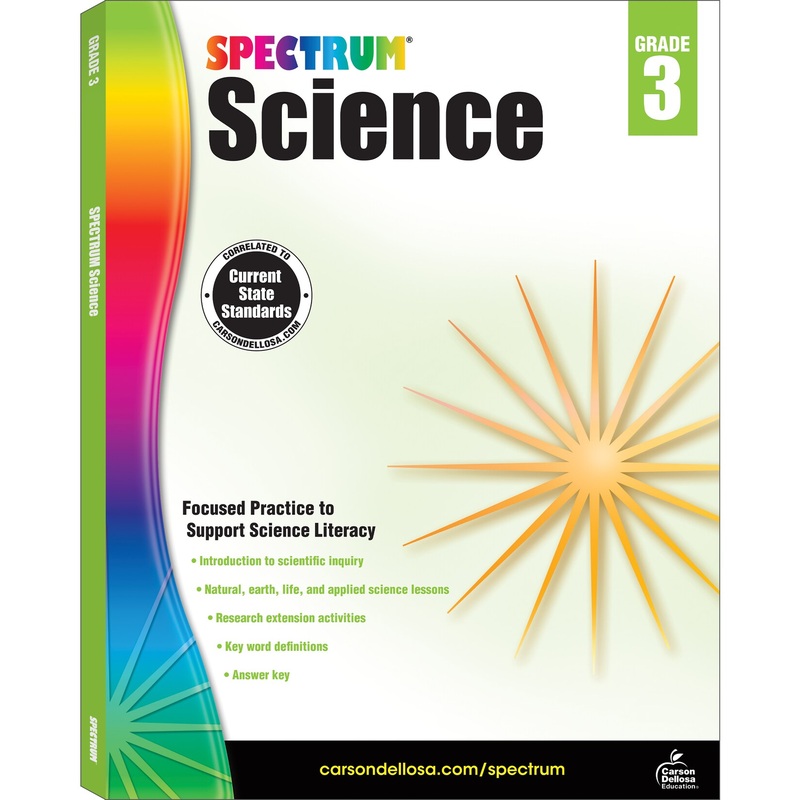 Spectrum Grade 3 Science Workbook, Intro to Scientific Inquiry, Natural, Earth, and Life Sciences With Research Activities, Classroom or Homeschool Curriculum