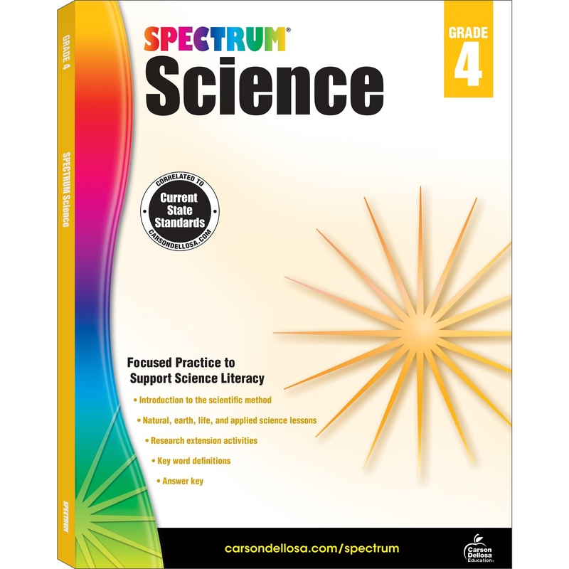 Spectrum Grade 4 Science Workbook, The Scientific Method and Research Activities, Natural, Earth, and Life Sciences, Classroom or Homeschool Curriculum