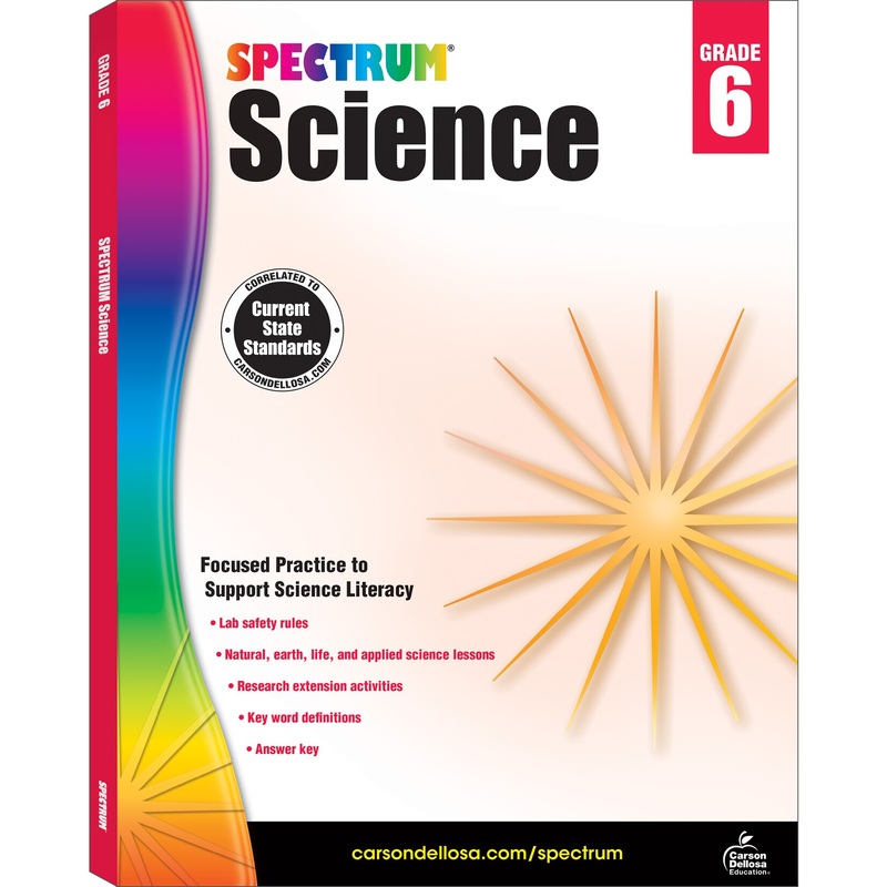 Spectrum Grade 6 Science Workbook, Middle School Books Covering Natural, Earth, Life Sciences, and More With Scientific Research Activities, Classroom or Homeschool Curriculum