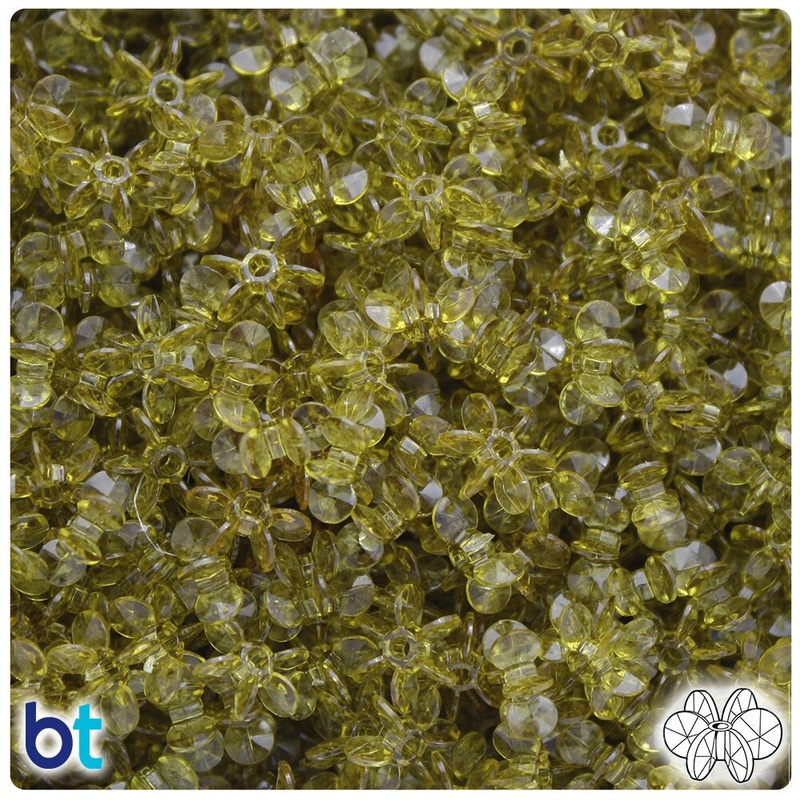 BeadTin Avocado Transparent 10mm SunBurst Plastic Craft Beads (450pcs)