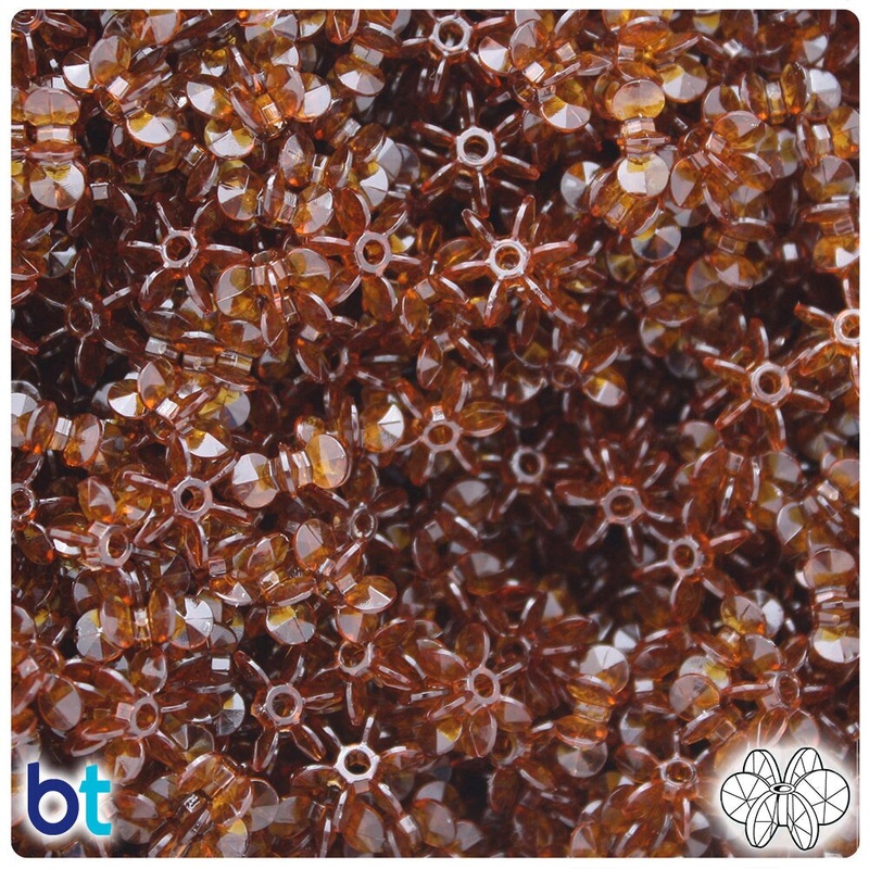 BeadTin Root Beer Transparent 10mm SunBurst Plastic Craft Beads (450pcs)