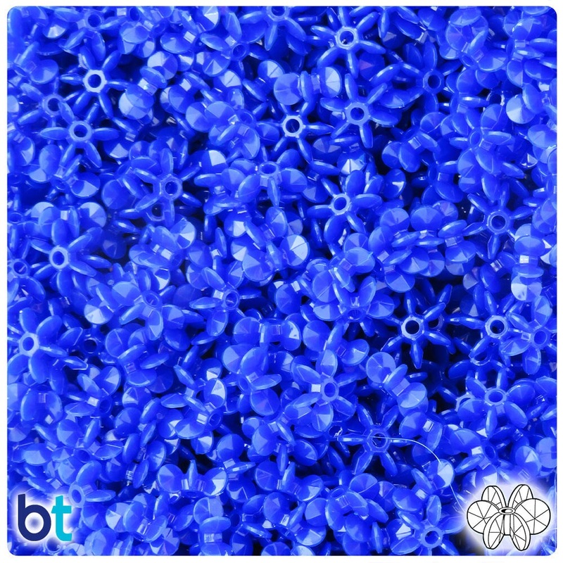 BeadTin Royal Blue Opaque 10mm SunBurst Plastic Craft Beads (450pcs)