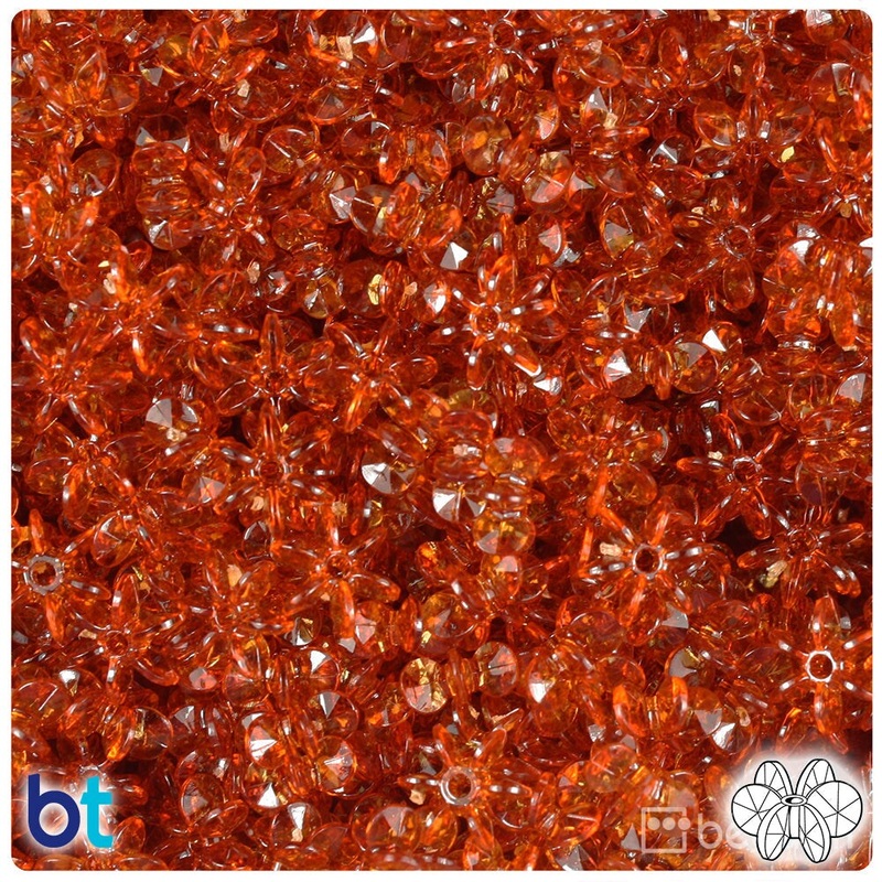 BeadTin Tortoise Transparent 10mm SunBurst Plastic Craft Beads (450pcs)