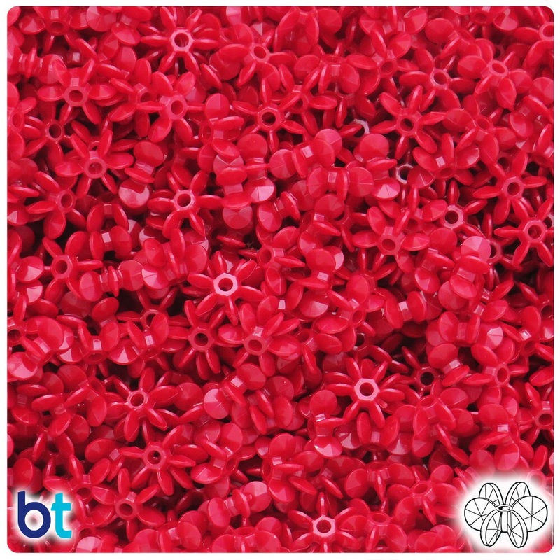 BeadTin Red Pearl 10mm SunBurst Plastic Craft Beads (450pcs)