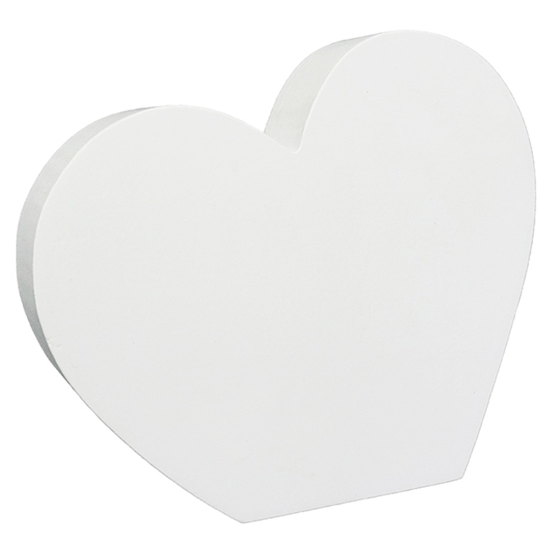White Coated Wood Heart Block (Sublimation) 5.90″ x 5.11″