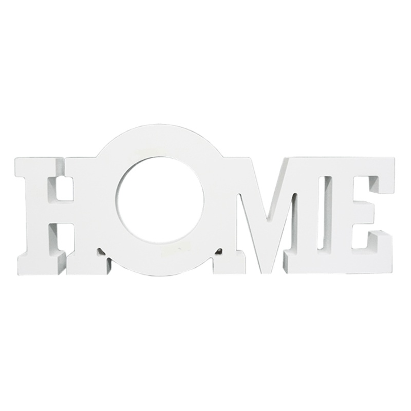 White Coated Wood Home Block