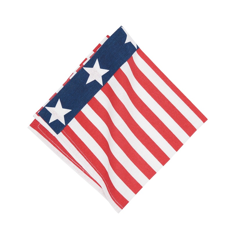 18″ x 18″ Stars and Stripes 4th of July Patriotic Cotton Reversible Napkin Set of 6