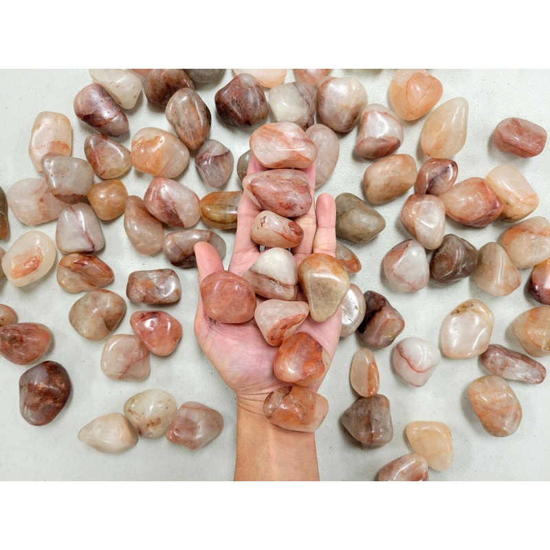 Tumbled Fire Quartz Crystal Stones From Madagascar