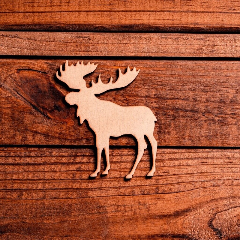 4.5 in. Unfinished Laser Cut Wooden Moose