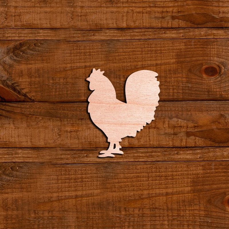 5.5 in. Unfinished Laser Cut Wooden Rooster