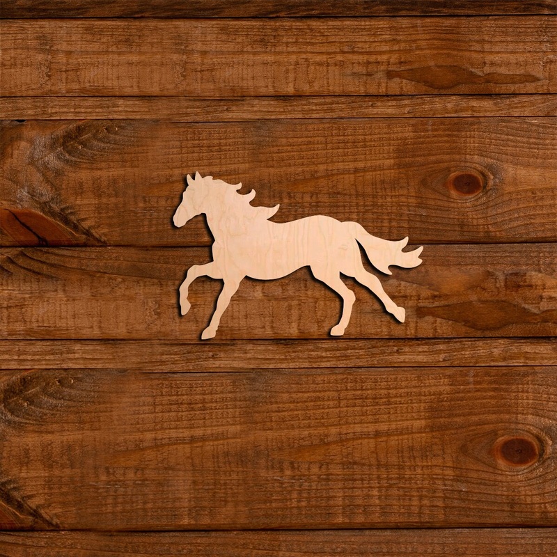 5 in. Unfinished Wooden Laser Cut Horse