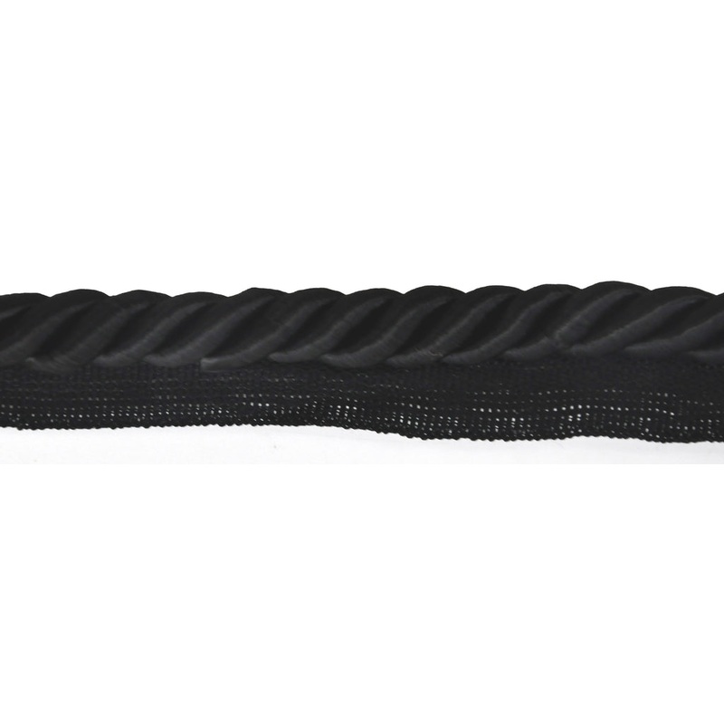 Belagio Lip Cord Trim, 0.375″ Wide, Softer Collection, 50 Yards, Black